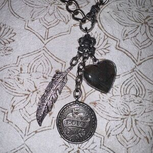 Silver Chain Necklace with Charms